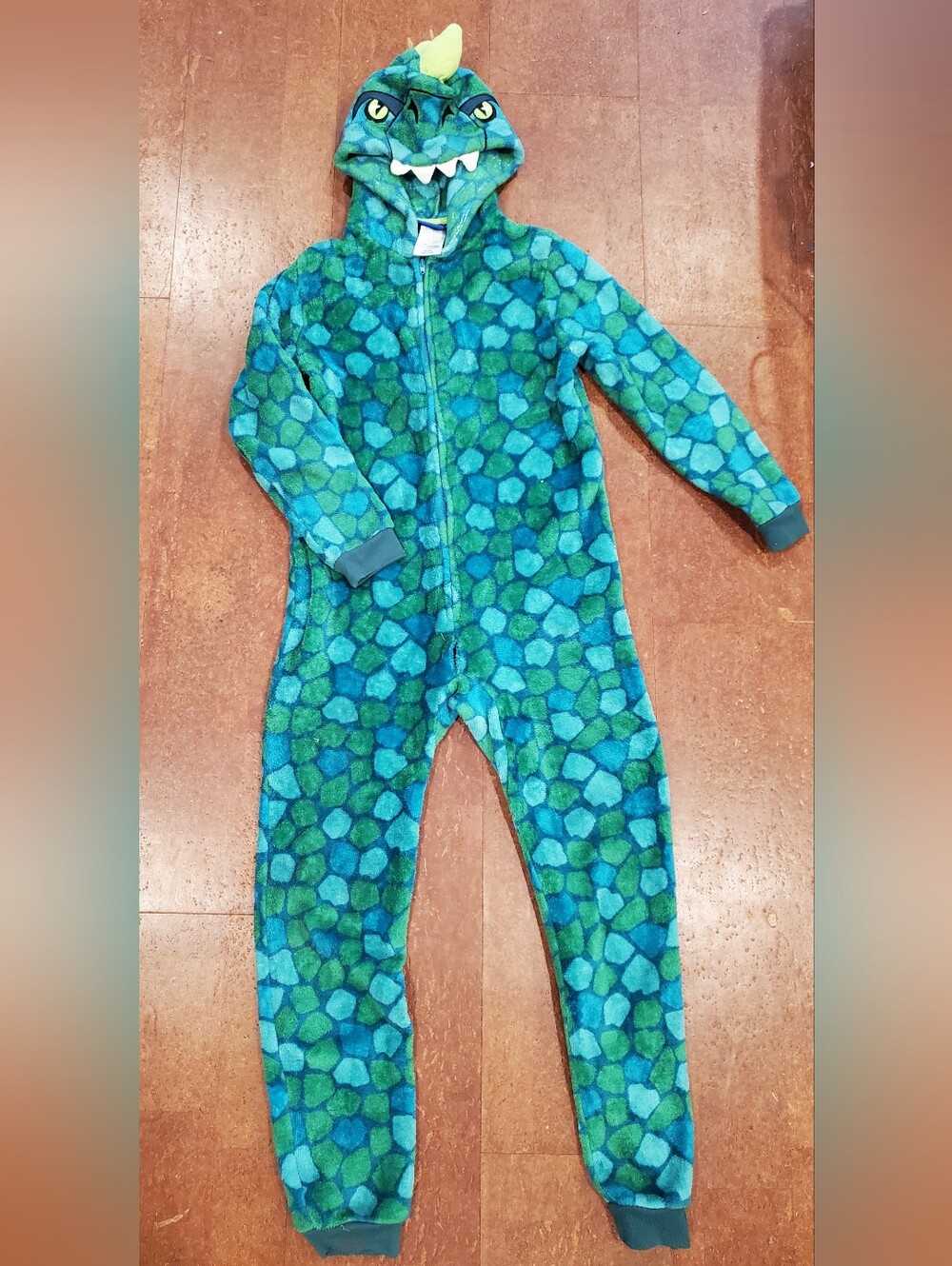 Saint Eve Kids Hooded Dinosaur Fleece Blanket Sleeper Onesie Pajamas Green